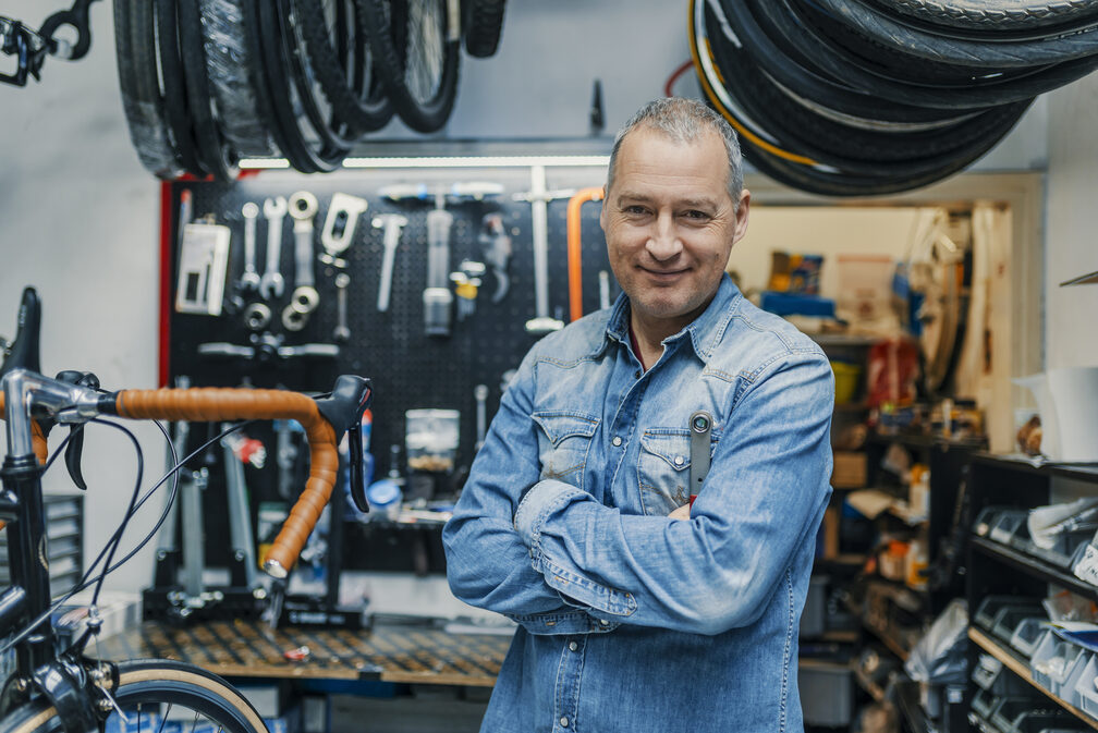 businessman in workshop